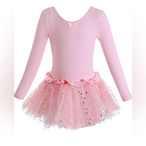 Dancina Girls Skirted Leotard Sparkle Long Sleeve Tutu Ballet